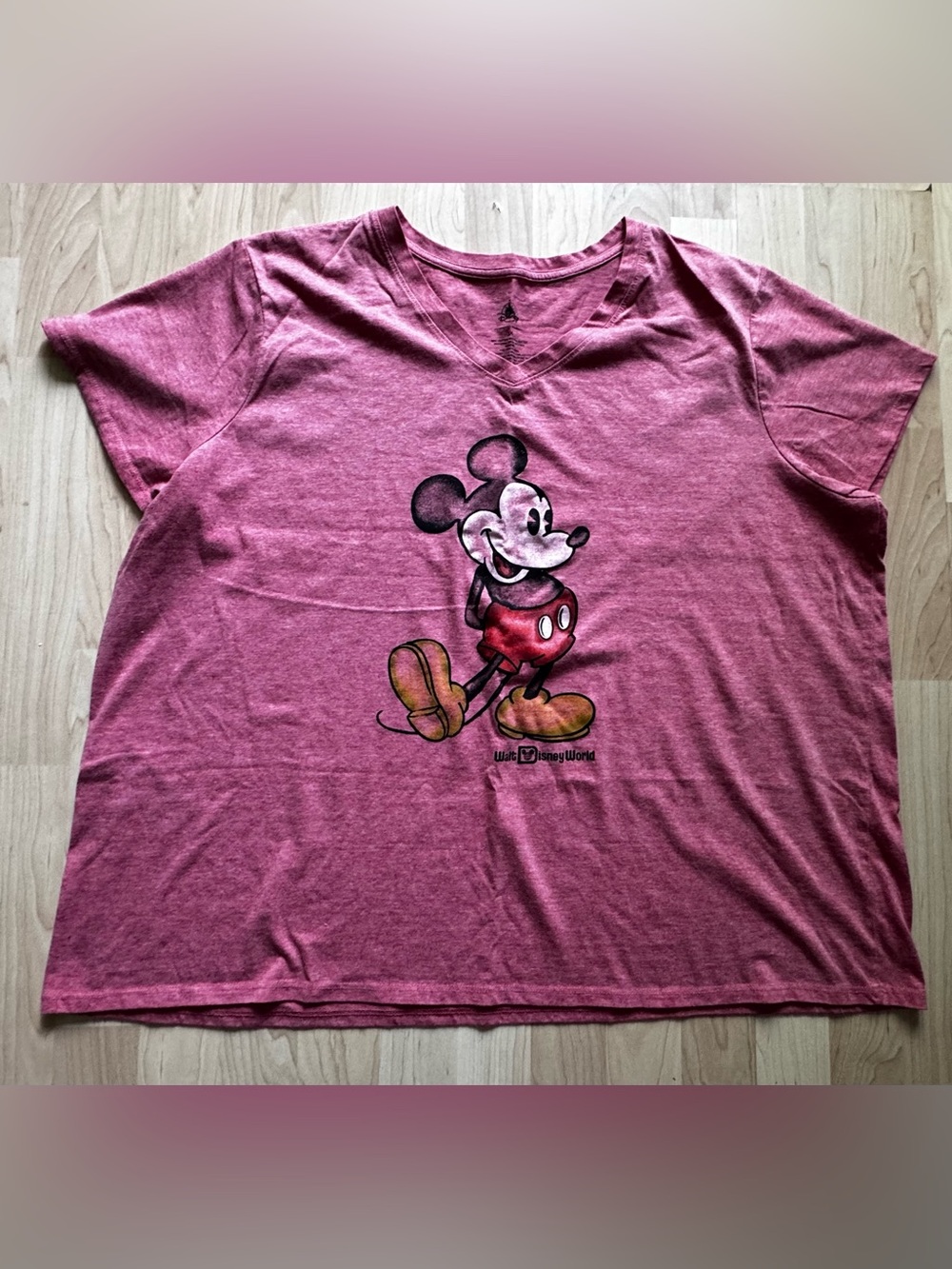 Women’s Disney Vintage-Style faded red  Mickey Mouse Short Sleeve Tee